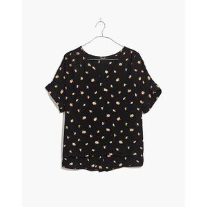 NWT Madewell‎ Drapey V-Neck Button-Back Top in French Daisies Sz XS